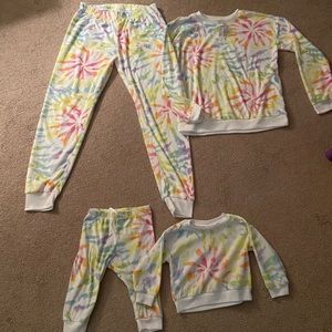 Mommy and Me Velour Tie Dye Sweat Suit Set